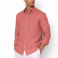Burnt rose linen shirt for men by LININ – front view sideview