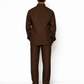 Back view of chocolate brown men’s linen co-ord set by LININ