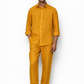 Mustard linen co-ord set for men by LININ – front view