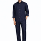 Navy blue linen co-ord set for men by LININ – front view