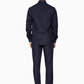 Back view of navy blue men’s linen pants by LININ