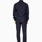 Back view of navy blue men’s linen shirt by LININ
