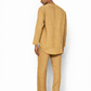 Back view of ochre linen men’s short kurta set by LININ