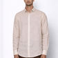 Off-white linen shirt for men by LININ – front view