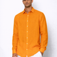 Orange linen shirt for men by LININ – front view