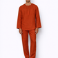 Rust linen pants for men by LININ – front view