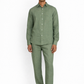 Sage green linen pants for men by LININ – front view