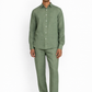 Sage green linen shirt for men by LININ – front view