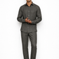 Steel grey linen pants for men by LININ – front view