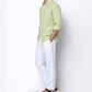 Willow green linen shirt for men by LININ – side view