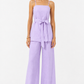 Lune linen set for women in pastel lavender front view