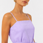 Lune linen set for women showing square neckline and bow waist detail