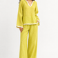 Full-length Meher linen co-ord set for women with wide-leg trousers