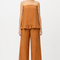 Meher rust linen co-ord set for women styled on model