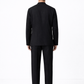 Midnight black linen jacket set for men – back view