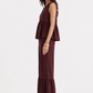 Side view of Mulberry Muse linen outfit set for women