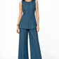 Neel Indigo Linen Tie Back Set for Women – Front View