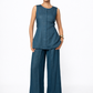 Neel Indigo Linen Tie Back Set – Women’s Indigo Linen Outfit Set Front View