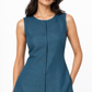 Neel Indigo Linen Tie Back Set – 45 Degree Back Detail of Tie Waist