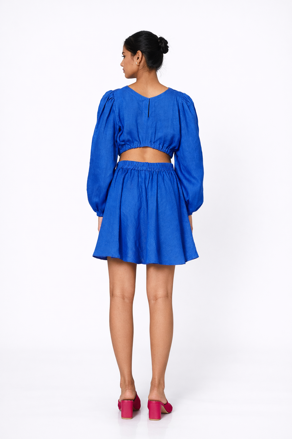 Neelambar Linen Dress Back Cut-Out Detail – Women’s Linen Dress
