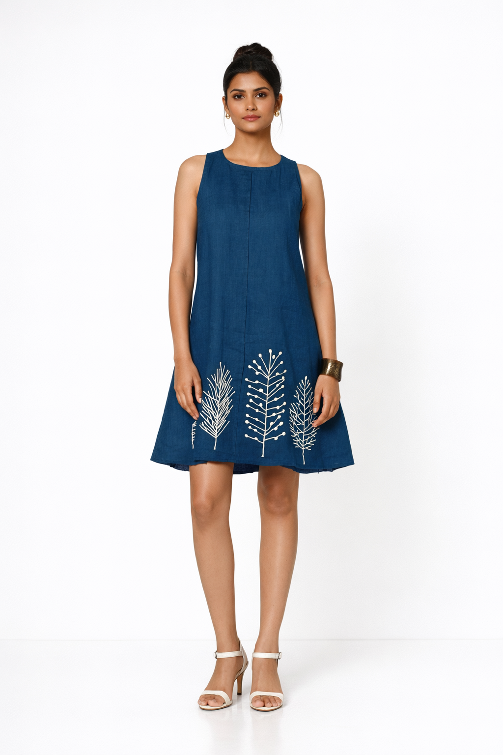 Neelhar A-Line Linen Dress – Women’s Linen Dress Front View