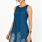Neelhar A-Line Linen Dress for Women 45 degree view in deep teal linen