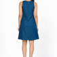 Neelhar A-Line Linen Dress for Women back view in deep teal linen