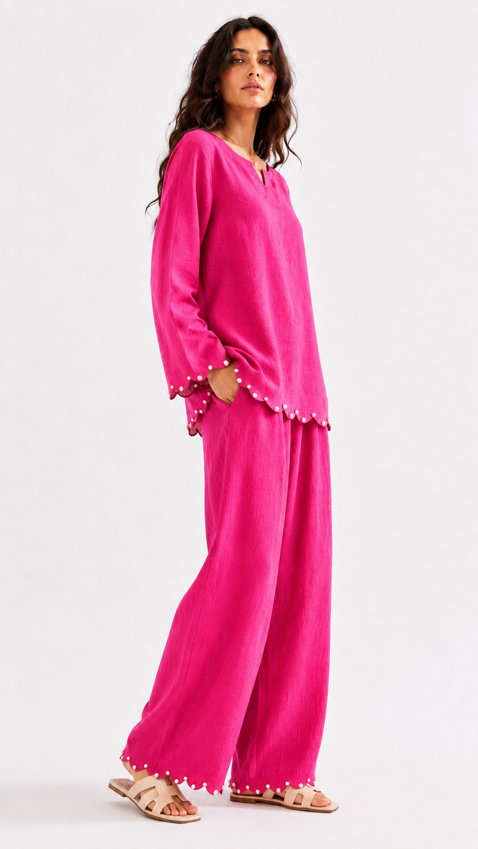 Noor Gulabu Linen Set for Women
