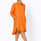 Orange Linen Shirt Dress – Women’s Casual Linen Outfit