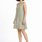 Palash A-Line linen dress for women 45-degree view in sage green