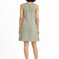 Palash A-Line linen dress for women back view in sage green linen