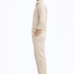 Side view of men’s Prakrit undyed linen co-ord set in natural linen