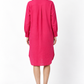 Rajmala women's pink linen shirt dress back view
