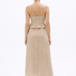 Back view of Raw Terra Linen Set showing half elastic waist skirt