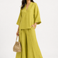 Festive Riwaayat linen outfit for women with satin hem detailing