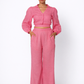 Rosa Linen Tie Back Set – Women’s Pink Linen Outfit Set Front View