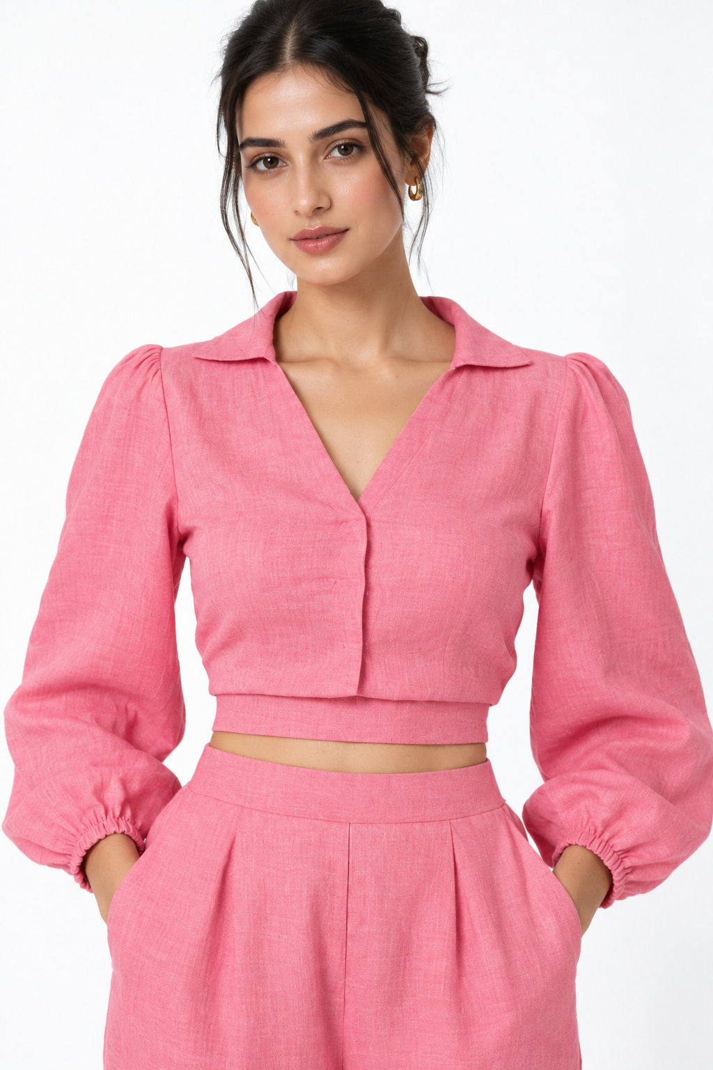 linen-top-close-up.jpg
Rosa Linen Tie Back Set – pink linen crop top with puff sleeves, close-up
