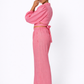 Rosa Linen Tie Back Set – Women’s Pink Linen Outfit Set Side View