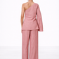 Rozmay One Shoulder Linen Set – Women’s Linen Outfit Set Back View