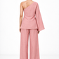 Rozmay one shoulder linen set for women, full back view