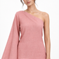 Rozmay one shoulder linen top and wide leg pants set for women, close-up