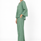 Sadabar sage green linen set for women side view