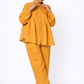 Mustard Linen Co-Ord Set – Sarson Linen Shirt and Trousers for Women