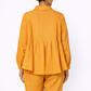 Sarson Linen Shirt Set – Women’s Mustard Linen Outfit Set Back View