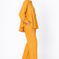 Side view of Sarson mustard linen shirt set for women