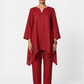Shahibind Asymmetric Linen Kurta Set – Women’s Linen Outfit Set Front View