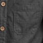 Close-up of steel grey pure linen fabric showing natural weave and breathable texture