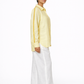 Sunshine Yellow Linen Shirt with Satin Detailing – Women’s Linen Shirt Side View