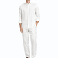 White pure linen co-ord set for men – Taj Pure Linen Set front view