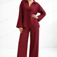 Woman wearing Vanya Wine linen co-ord set in relaxed front pose